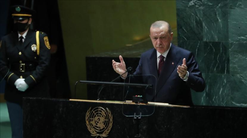 Presiden Turki Recep Tayyip Erdogan menyebut nasionalisme vaksin sebagai 