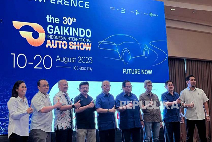 Jumpa pers penyelenggaraan GAIKINDO Indonesia International Auto Show (GIIAS) 2023 di JW Marriott Hotel Jakarta, Kamis (13/7/2023). 
