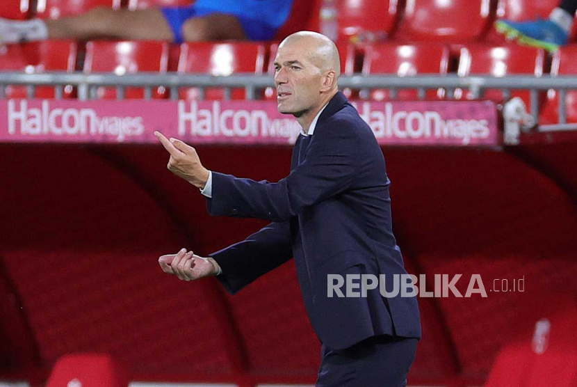 Pelatih Real Madrid Zinedine Zidane.