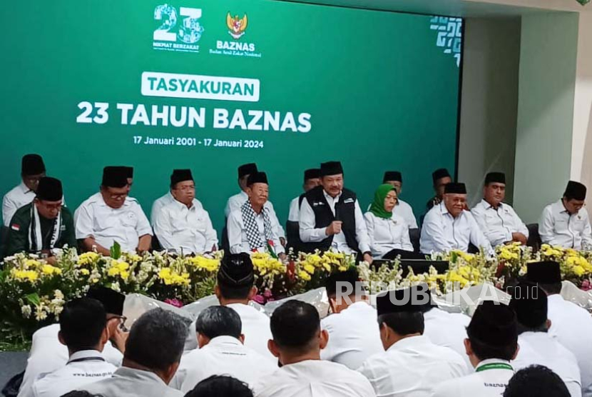 Acara Ulang Tahun ke-23 Baznas RI, di Kantor Baznas RI, Jakarta, Rabu (17/1/2024). 