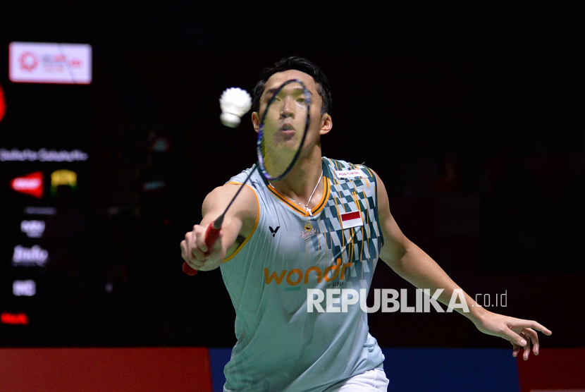 Pebulu tangkis tunggal putra Indonesia Jonatan Christie.