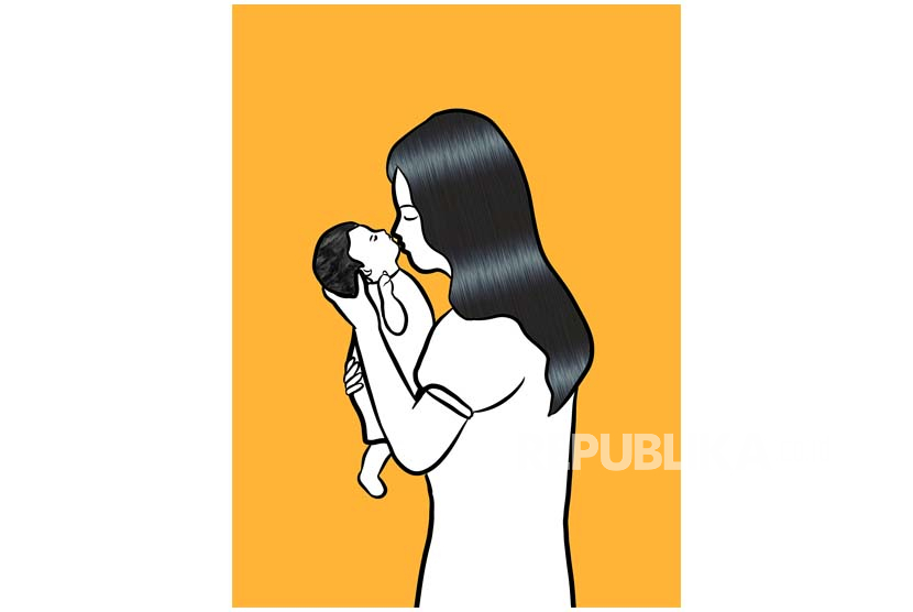 Ilustrasi Ibu dan Bayi
