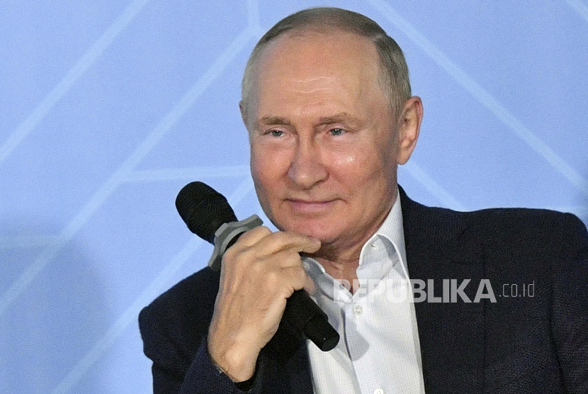  Presiden Rusia Vladimir Putin mengatakan negaranya telah menghadapi agresi keuangan dan teknologi. Ilustrasi.