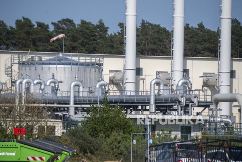 Pipa Nord Stream 1 Laut Baltik dan stasiun transfer pipa gas OPAL, Baltic Sea Pipeline Link, di Lubmin, Jerman, Rabu, 20 Juli 2022. Eropa bersiap untuk kemungkinan bahwa pipa utama Nord Stream 1 yang membawa gas alam dari Rusia ke Jerman tidak akan dibuka kembali sesuai jadwal setelah perawatan rutin.