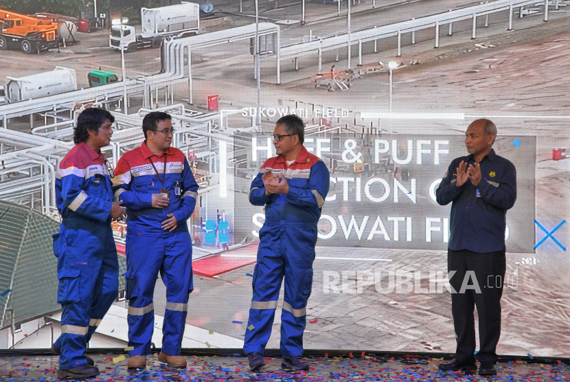 Ceremony Kick Off Huff & Puff Injection CO2 Lapangan Sukowati , Bojonegoro, Jawa Timur, Kamis (7/12/2023).