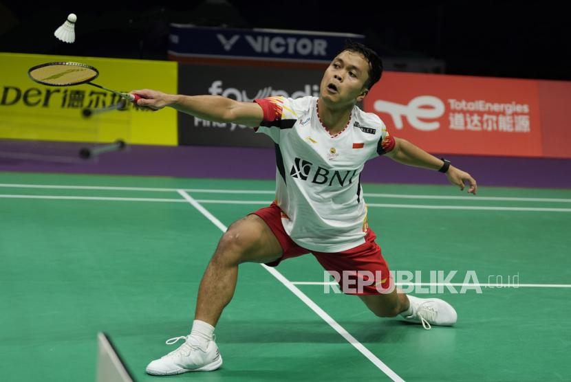 Pebulu tangkis tunggal putra Indonesia Anthony Ginting.