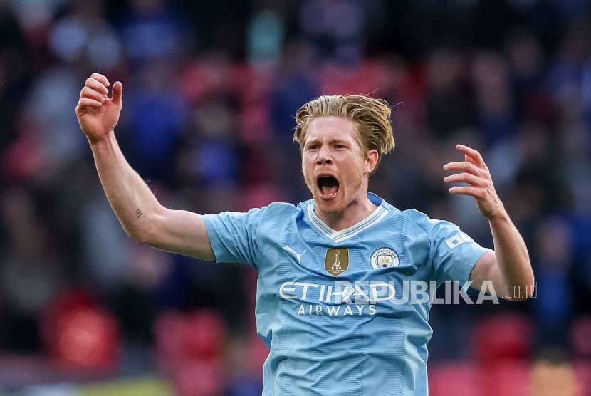  Gelandang Manchester City Kevin De Bruyne 