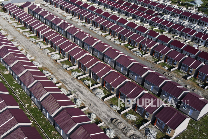 Foto udara pembangunan perumahan bersubsidi di Kabupaten Sigi, Sulawesi Tengah. (ilustrasi)
