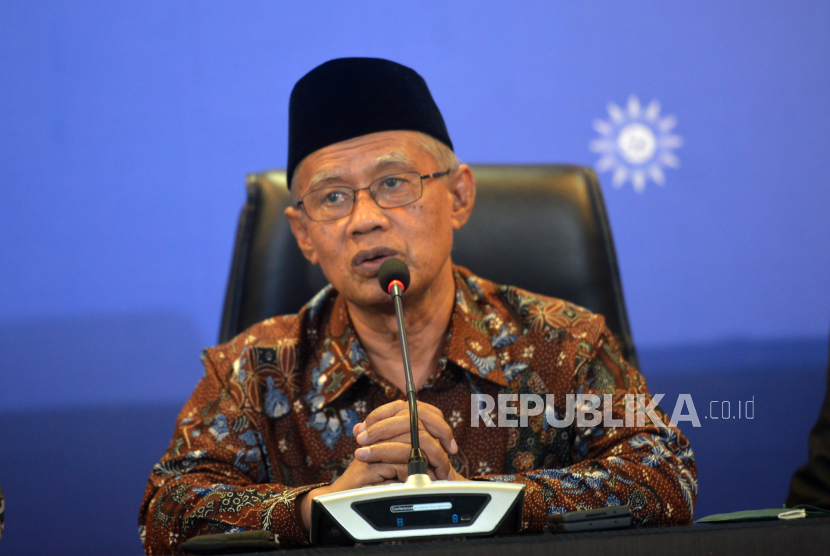 Ketua Umum PP Muhammadiyah, Haedar Nashir. Ketum PP Muhammadiyah Haedar Nasir sebut proses hukum penembakan MUI harus tegak.