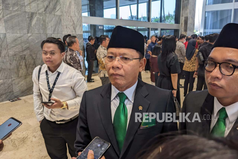 Pelaksana tugas (Plt) Ketua Umum Partai Persatuan Pembangunan (PPP), Muhammad Mardiono di Gedung Nusantara II, Kompleks Parlemen, Jakarta, Rabu (16/8/2023). 