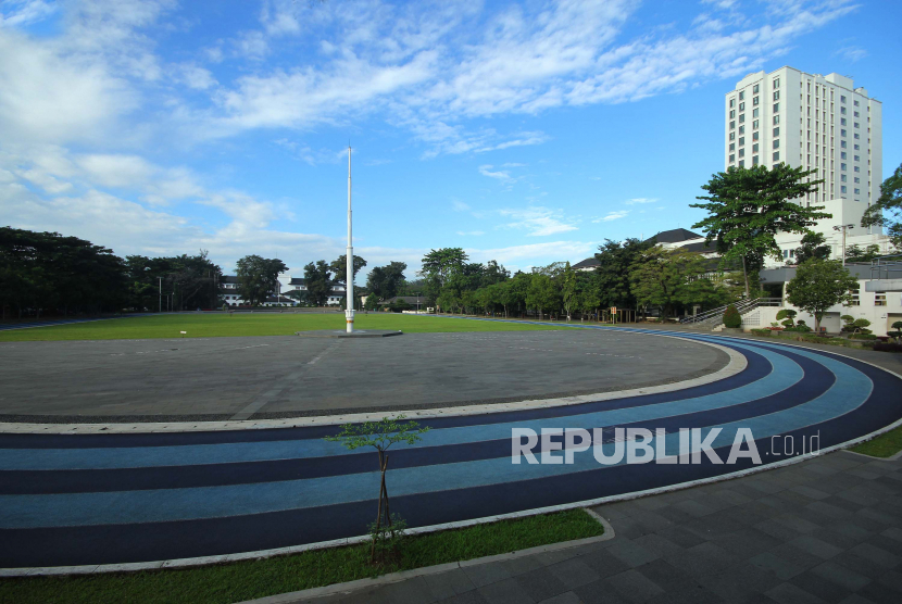 Suasana Lapangan Gasibu, Kota Bandung, bakal dibukan untuk penyelenggaraan shalat Idul Fitri 1443 H.