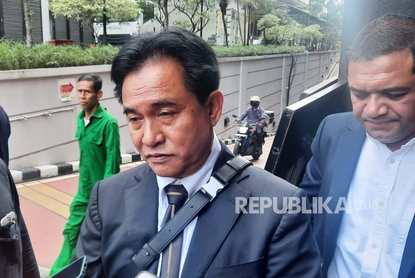 Ketua Tim Pembela Prabowo-Gibran Yusril Ihza Mahendra. Yusril sebut tidak ada hakim MK yang singgung diskualifikasi pasangan Prabowo-Gibran.
