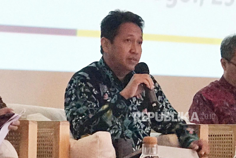 Direktur Potensi, Kepatuhan, dan Penerimaan Direktorat Jenderal Pajak (DJP) Kementerian Keuangan Ihsan Priyawibawa dalam sebuah diskusi di Hotel Grand Aston Puncak Bogor, Selasa (26/9/2023). 