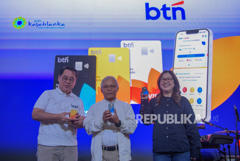 Peluncuran kartu Debit BTN Visa Contactless di Jakarta, Sabtu (3/3/2024).  