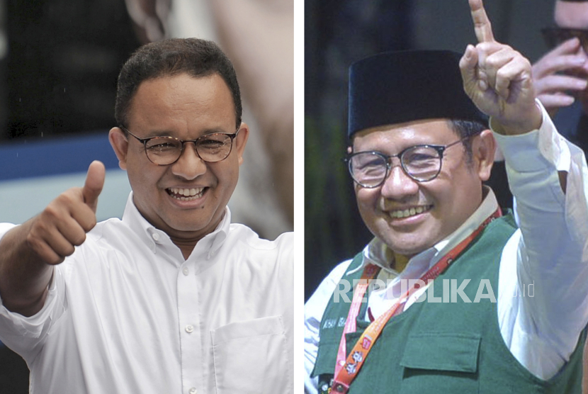 Bakal calon presiden dari Koalisi Perubahan Anies Baswedan dan Ketua Umum PKB Muhaimin Iskandar.