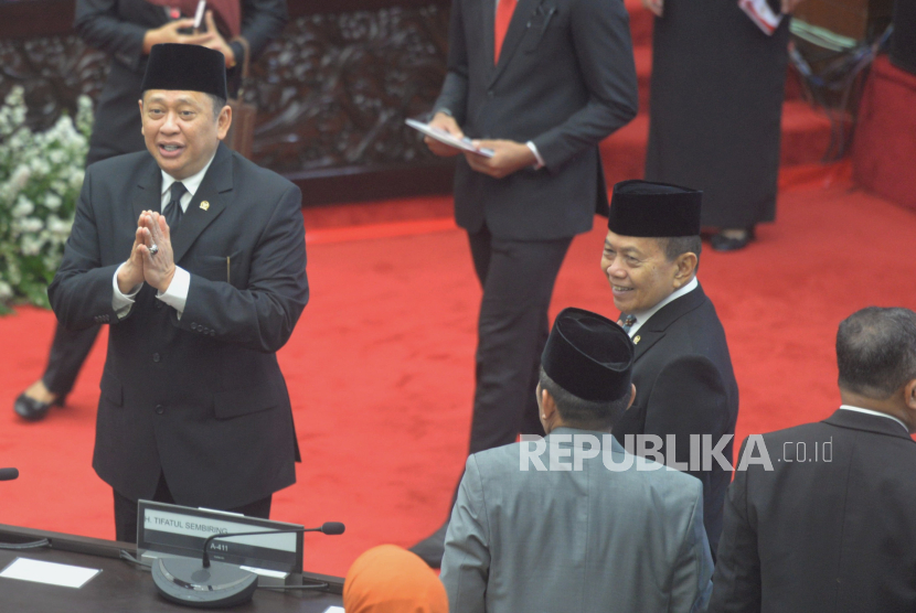 Ketua MPR Bambang Soesatyo bersiap memimpin sidang akhir masa jabatan anggota MPR periode 2019-2024 di Ruang Sidang Paripurna, Kompleks Parlemen Senayan, Jakarta, Rabu (25/9/2024). 