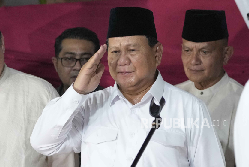 Calon presiden terpilih Prabowo Subianto dinyatakan sebagai pemenang Pemilu 2024.