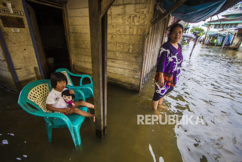 Terdapat 15 titik genangan ditemukan di Kota Banjirmasin. ilustrasi banjir Banjarmasin