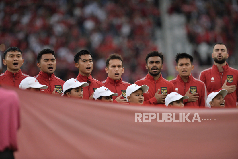 Para pemain timnas Indonesia saat laga Piala AFF 2022.