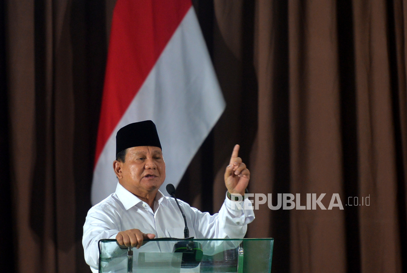 Ketum Partai Gerindra, Prabowo Subianto. Prabowo capres unggulan sementara di klasemen elektabilitas  
