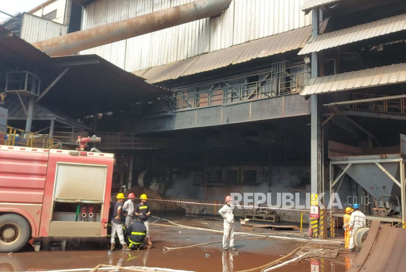 Situasi bagian pabrik PT ITSS yang mana tungku  smelter No. 41 yang terbakar pada Ahad (24/12/2023) pukul 06.15 WITA berhasil dipadamkan oleh Tim Pemadam Kebakaran PT IMIP.