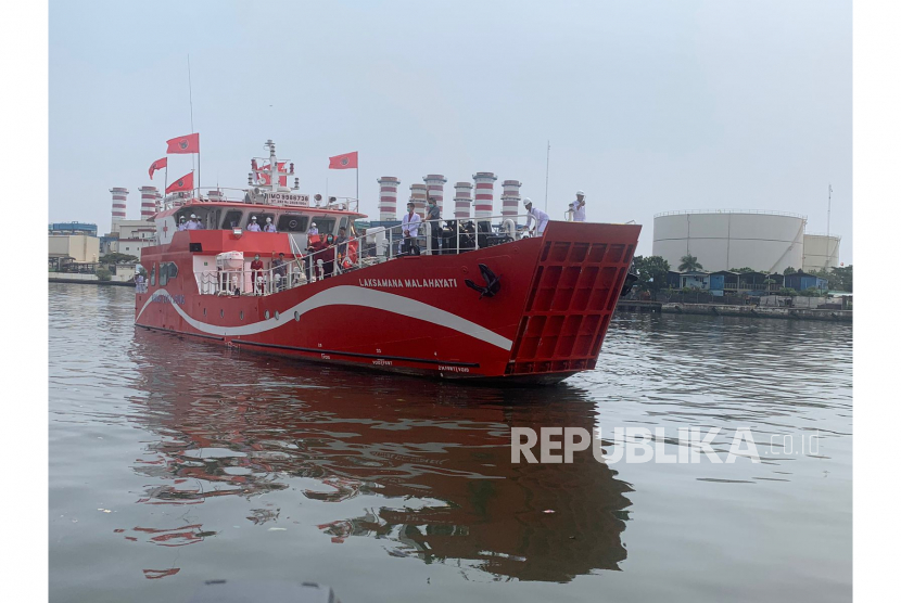 Kapal rumah sakit apung Laksamana Malahayati diresmikan oleh Ketum PDIP Megawati Soekarnoputri di Pelabuhan Tanjung Priok, Jakarta Utara, Sabtu (10/6/2023) 