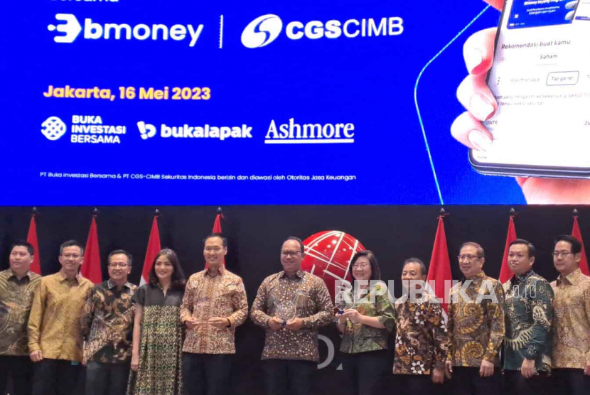 PT Buka Investasi Bersama melalui aplikasi BMoney bekerja sama dengan PT CGS-CIMB Sekuritas Indonesia meluncurkan fitur Saham dan BMoney Privilege pada Selasa (16/5/2023).