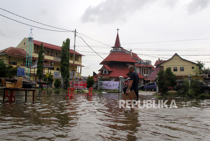 Banjir di Riau (ilustras). 