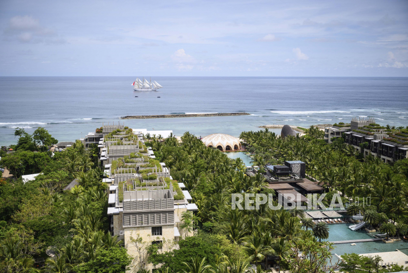 Pemandangan kompleks hotel di Nusa Dua, Bali, Indonesia. Bali masih menjadi highest performance untuk okupansi pada Lebaran 2023.