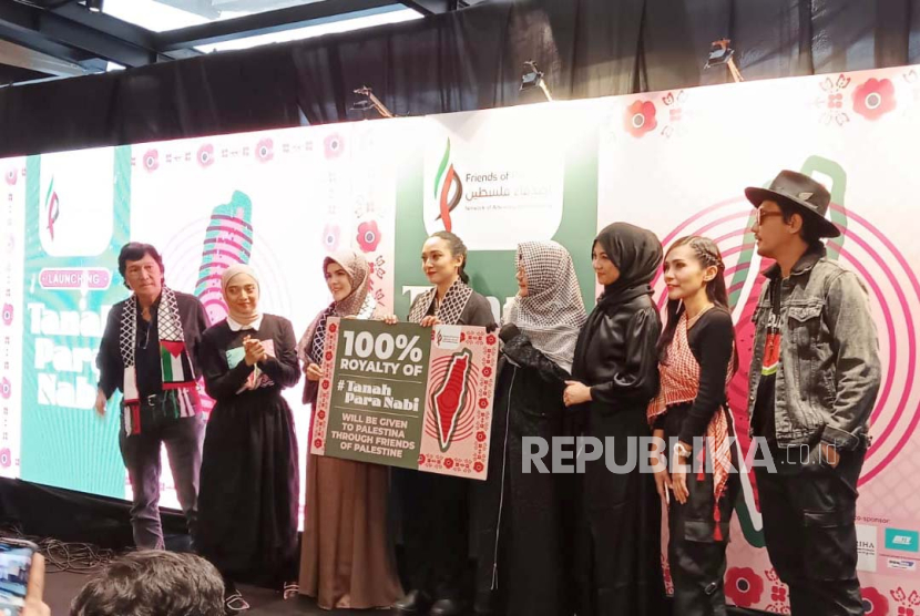 Launching Anthem for Palestina Tanah Para Nabi, di Mardin Kemang, Jakarta Selatan, Jumat (15/3/2024). 