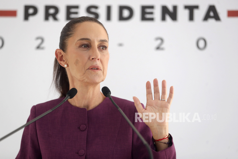  Presiden terpilih Meksiko Claudia Sheinbaum berbicara dalam konferensi pers di Mexico City, Meksiko, 11 Juni 2024.