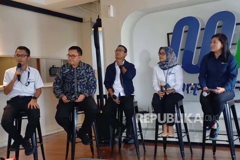 PT MRT Jakarta menggelar konferensi pers di Wisma Nusantara, Jakarta Pusat, Selasa (20/2/2024). 