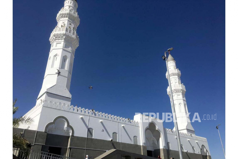 Suasana Masjid Quba, Madinah, Selasa (12/6/2023). Masjid ini merupakan masjid yang pertama dibangun Rasulullah di Madinah. Masjid ini selalu dipenuhi peziarah baik pada musim haji ataupun umroh.