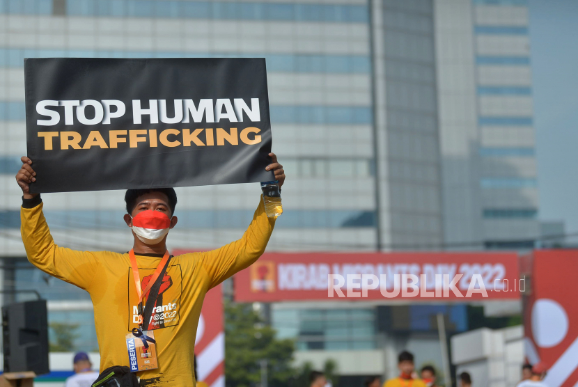 (ILUSTRASI) Aksi stop tindak pidana perdagangan orang (TPPO).