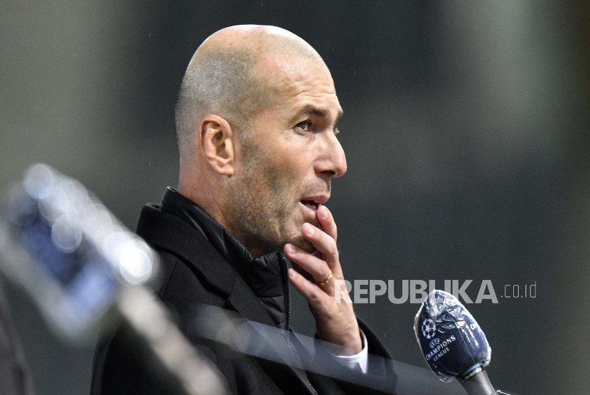 Pelatih Real Madrid Zinedine Zidane.