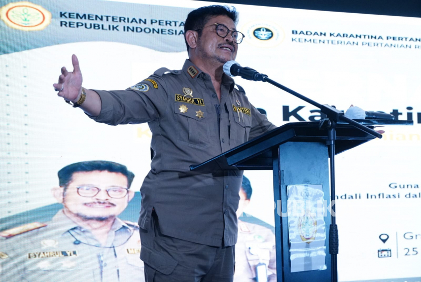Menteri Pertanian Syahrul Yasin Limpo. Syahrul mencanangkan percepatan penanaman padi seusai puncak panen raya yang diperkirakan berakhir pada April mendatang. 