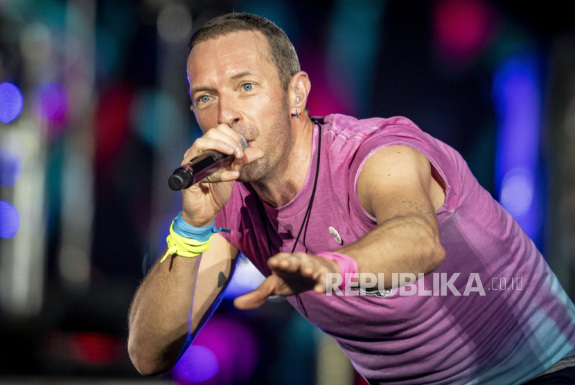 Vokalis Coldplay, Chris Martin. Promotor konser Coldplay di Jakarta, PK Entertainment, memberikan panduan masuk bagi calon penonton.