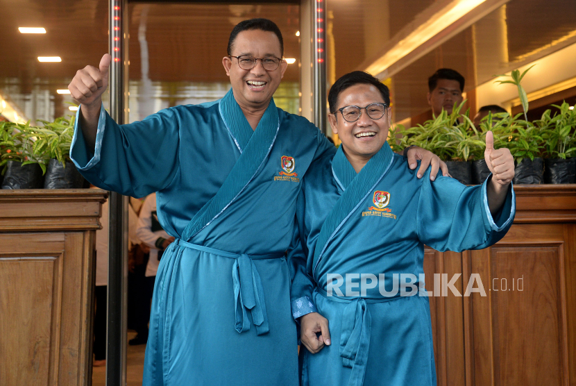 Pasangan Bakal Calon Presiden dan Wakil Presiden Anies Baswedan dan Muhaimin Iskandar. PKB sebut akan mengumumkan Tim Pemenangan Anies-Muhaimin setelah 13 November.