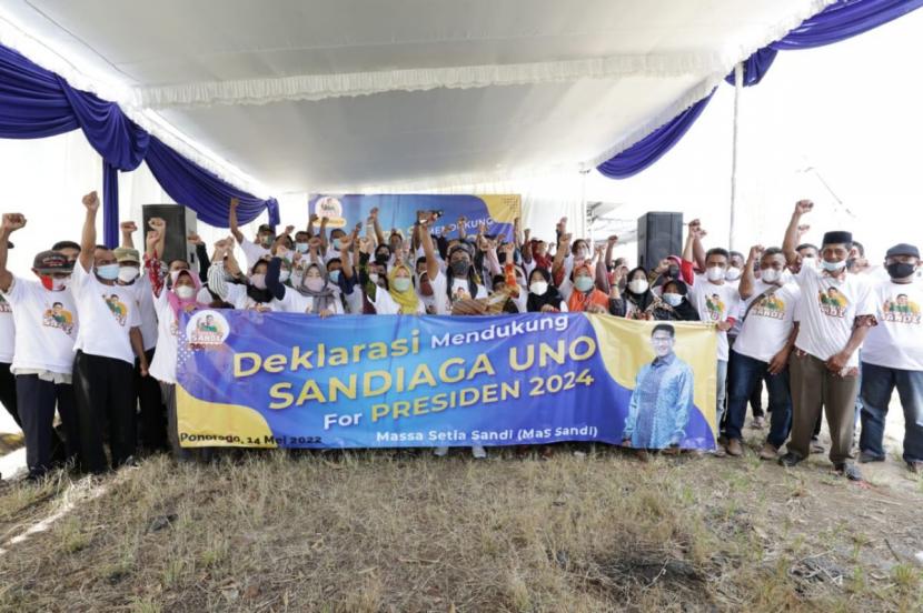 Ratusan Relawan di Ponorogo Dukung Sandiaga Uno Maju Pilpres 2024