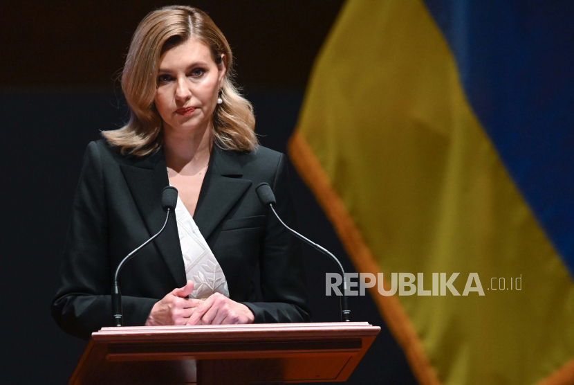 Olena Zelenska, ibu negara Ukraina, meminta Perserikatan Bangsa-Bangsa (PBB) membentuk pengadilan khusus untuk menuntut kejahatan agresi Rusia (foto file).