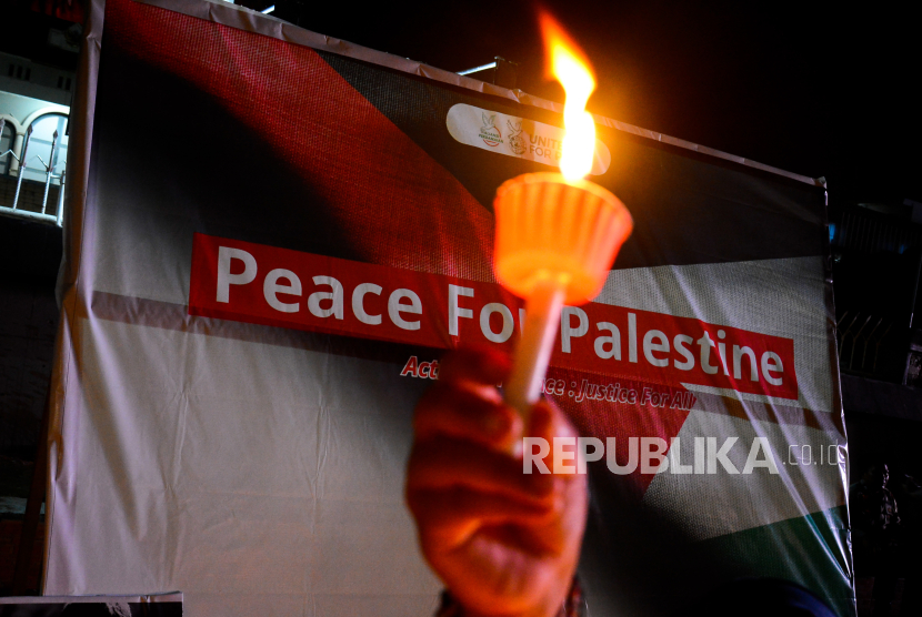 Aksi solidaritas pro Palestina. ilustrasi