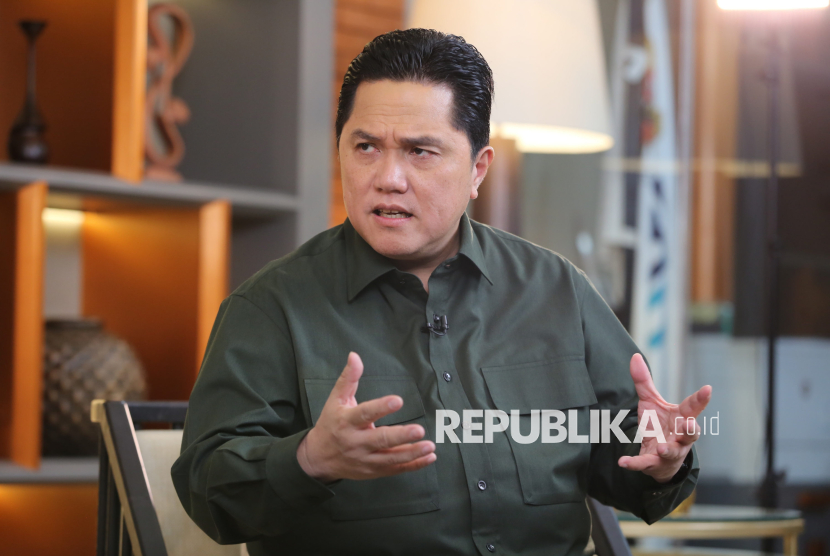 SOE Minister Erick Thohir when interviewed by Republika, Jakarta, Sunday (10/8/2025).
