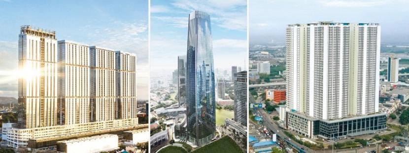 Ilustrasi tiga proyek besar Pollux Properti: Meisterstadt di Batam, World Capital Tower di Jakarta, Pollux Chadstone di Cikarang. (dok. Pollux)