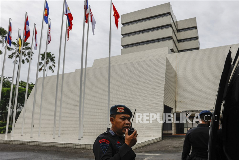 Gedung Sekretariat Asean di Jakarta. ASEAN Foundation bekerja sama dengan TikTok meluncurkan program baru bernama ASEAN LIVE Creators for Change.