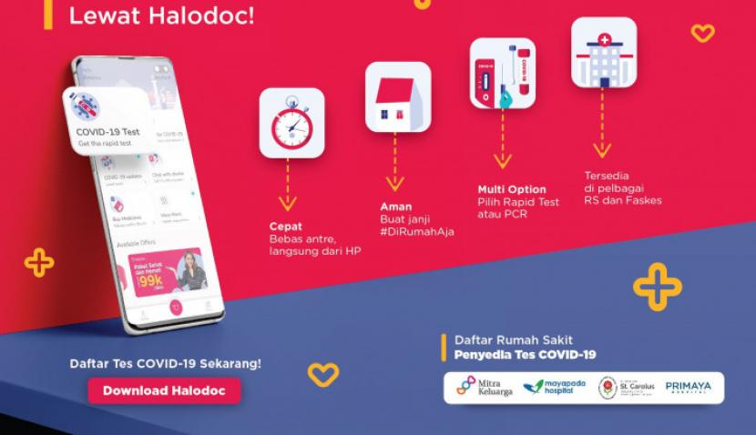 Lewat Halodoc, Masyarakat Bisa Buat Janji Tes Covid-19. (FOTO: Halodoc)