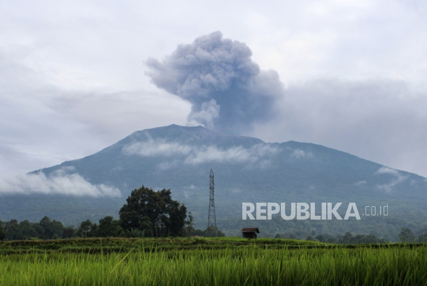 Eruption of Mount Marapi in West Sumatra.