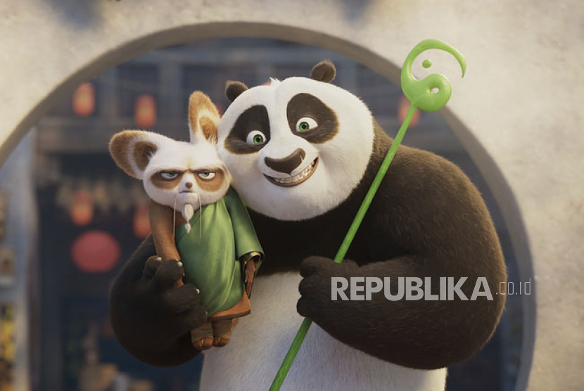 Salah satu adegan di film Kung Fu Panda 4. 