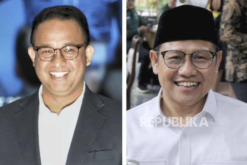 Bakal calon presiden dari Koalisi Perubahan Anies Baswedan dan Ketua Umum PKB Muhaimin Iskandar.