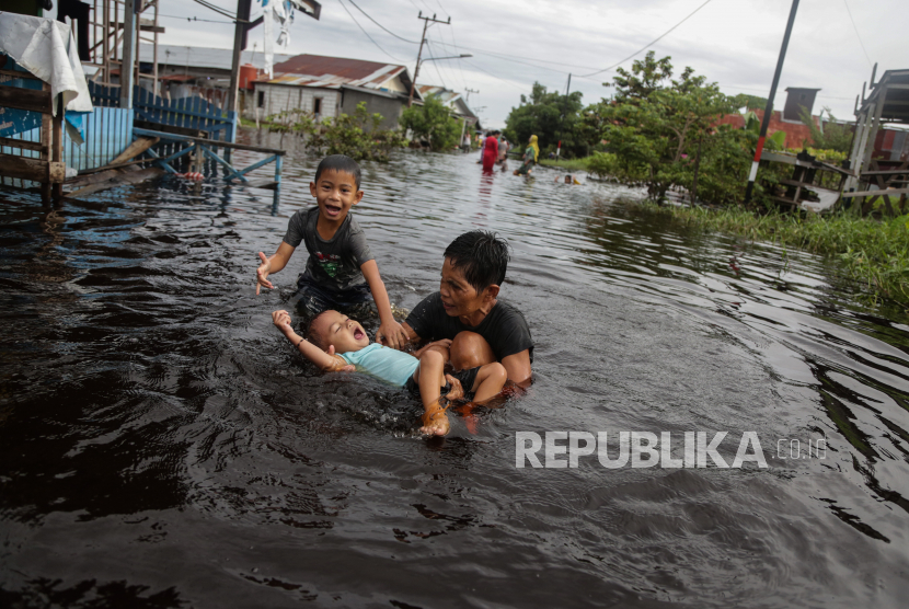 Saat ini, 428 jiwa terdampak banjit di Rawa Mulya, Kabupaten Mukomuko, Bengkulu.