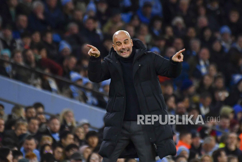 Pelatih Manchester City Josep Guardiola. 